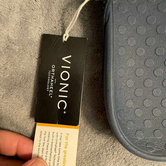 NWT Vionic Navy Blue Bedazzled Flip Flops - Picture 5 of 5